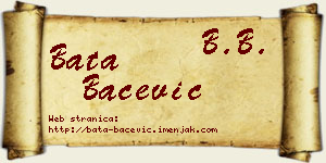 Bata Bačević vizit kartica